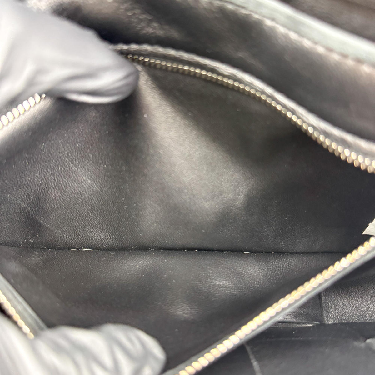 Bottega Veneta Cassette Maxi Intrecciato Leather, Black, Leather, Crossbody Bag