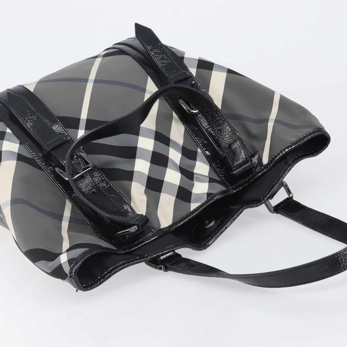 Burberry Nova Check Tote canvas check pattern, Black, Nylon, Handbag