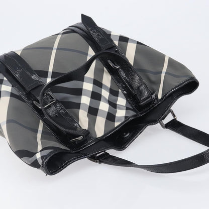 Burberry Nova Check Tote canvas check pattern, Black, Nylon, Handbag