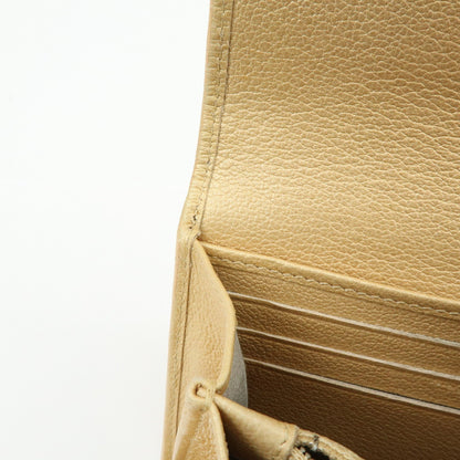 Chanel Camellia Flap Leather, Beige, Calfskin, Wallet