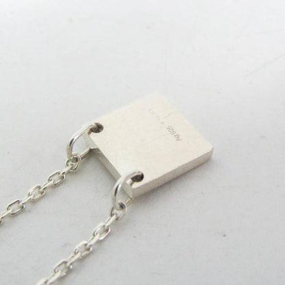 Gucci Logo Plate Sterling Silver, Silver, Sterling Silver, Necklace