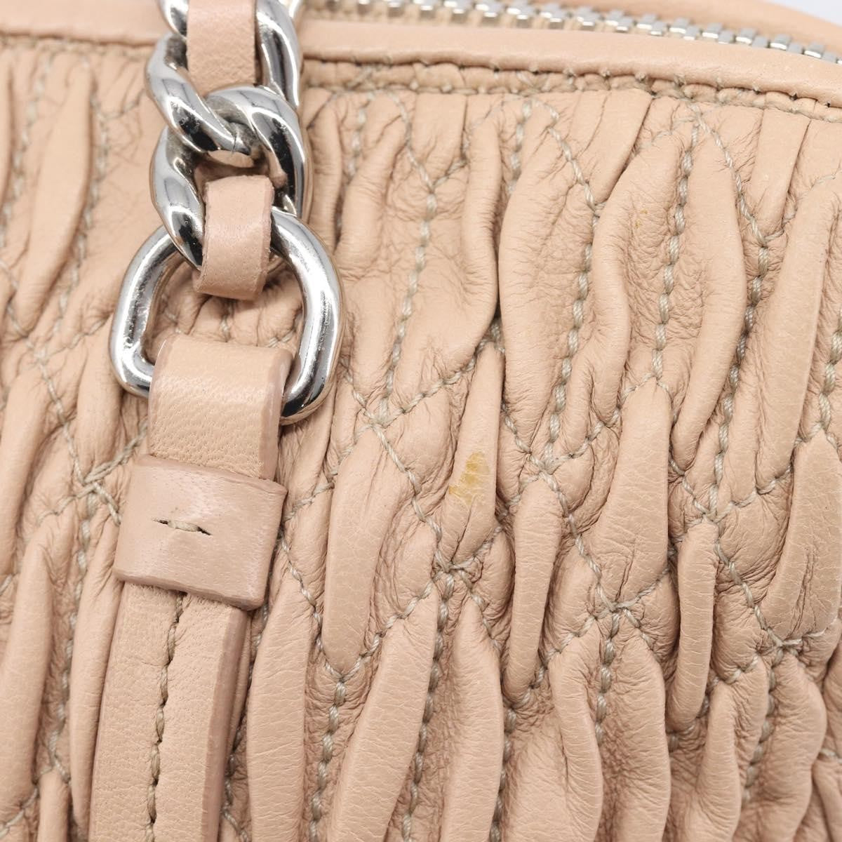 Miu Miu Shoulder Leather, Beige, Leather, Shoulder Bag