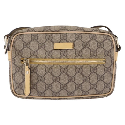 Gucci Front Zip GG Canvas, Beige, Canvas, Crossbody Bag