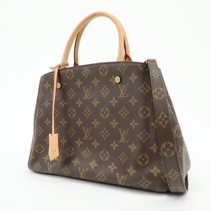Louis Vuitton Montaigne Monogram Canvas, Brown, Canvas, Handbag