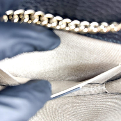 Gucci Interlocking Leather, Black, Leather, Shoulder Bag