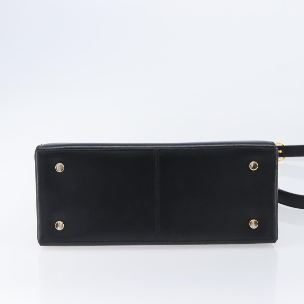 Salvatore Ferragamo Convertible Top Handle Leather, Black, Leather, Handbag