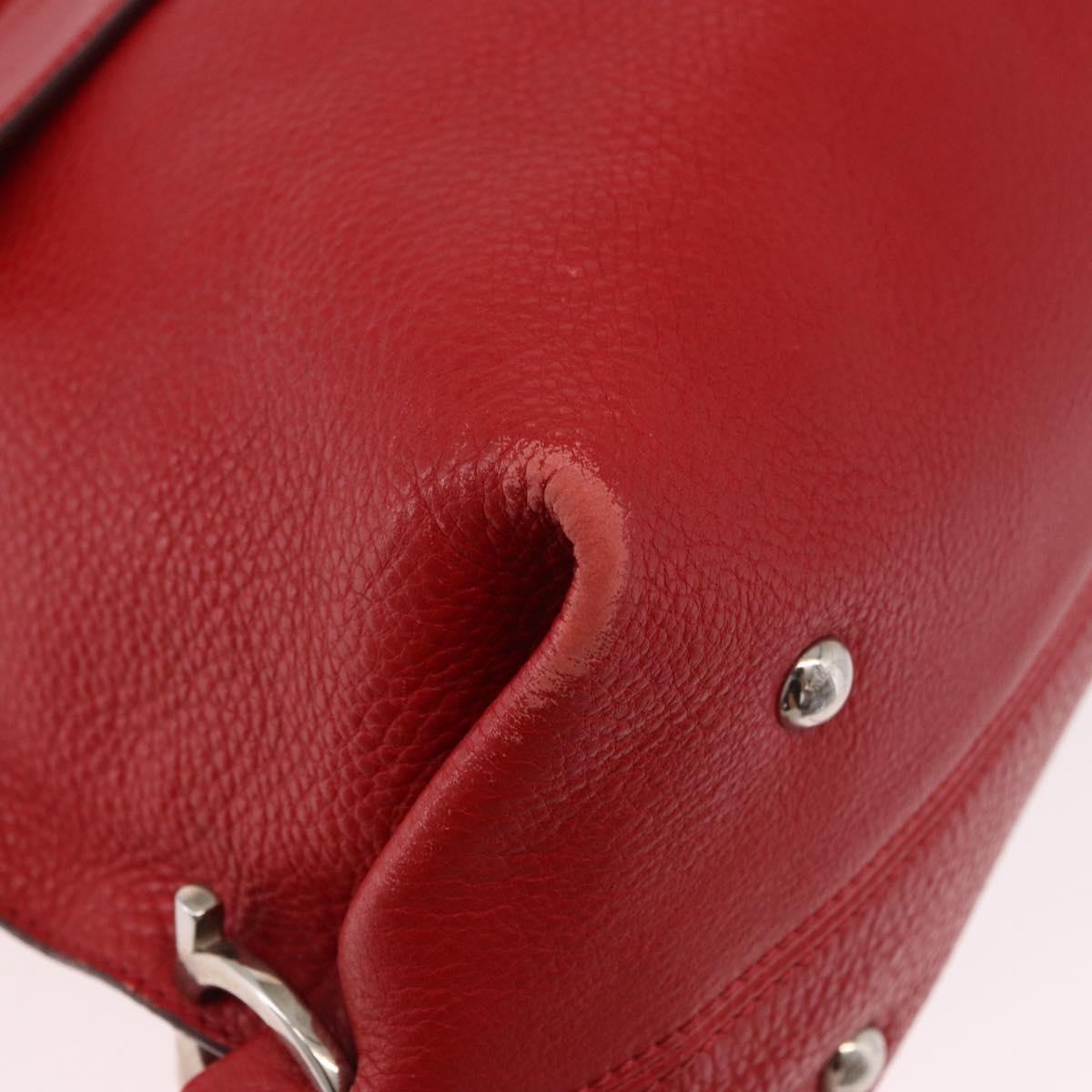 Salvatore Ferragamo Sofia Satchel Grainy Leather, Red, Leather, Handbag