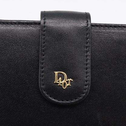 Christian Dior Bifold Card Holder Leather, Black, Leather, Card Holder