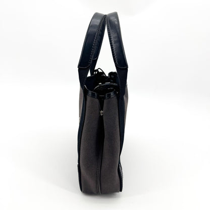 Balenciaga Navy Cabas Canvas with Leather, Black, Canvas, Tote Bag