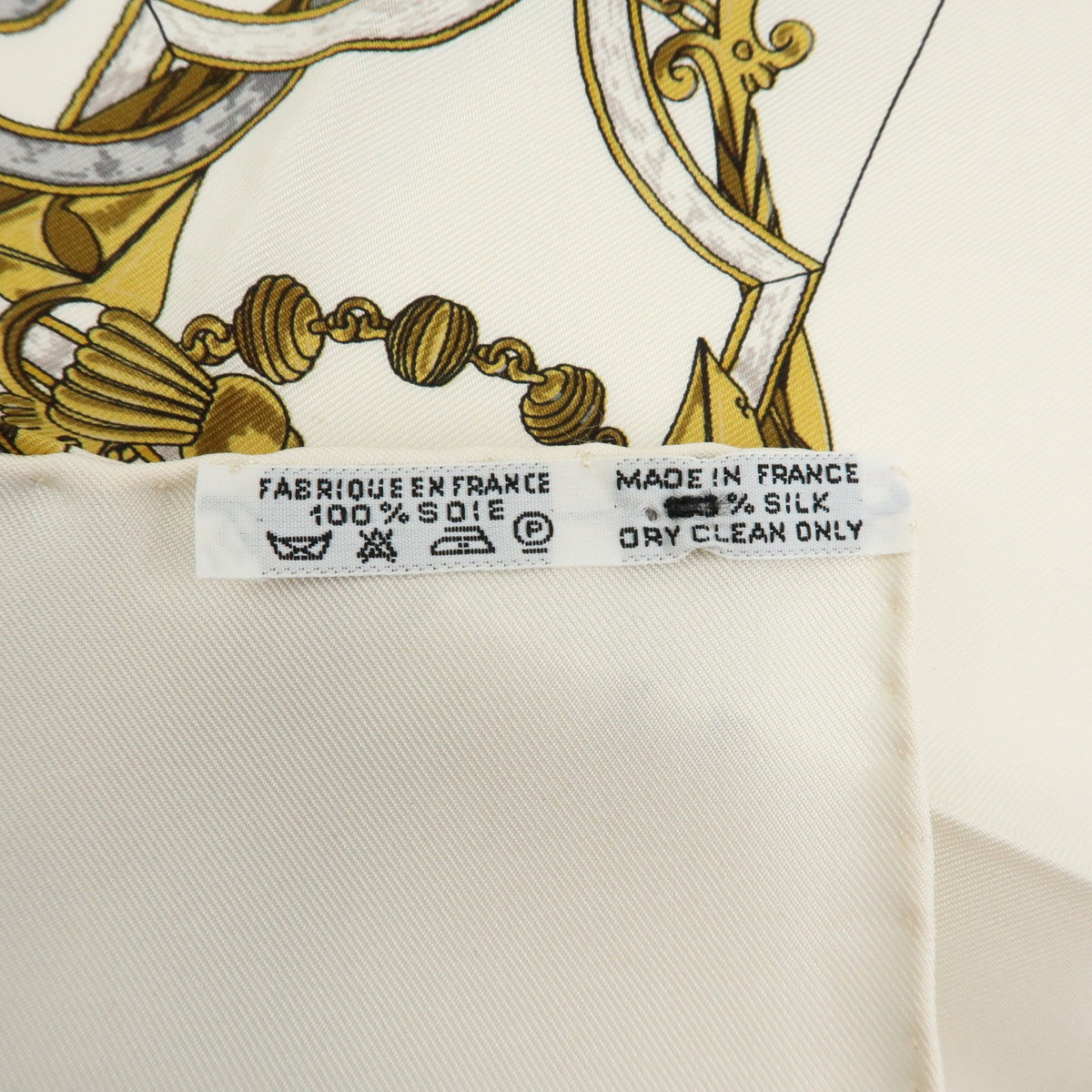 Hermes Carré 40 Silk, White, Silk, Scarf