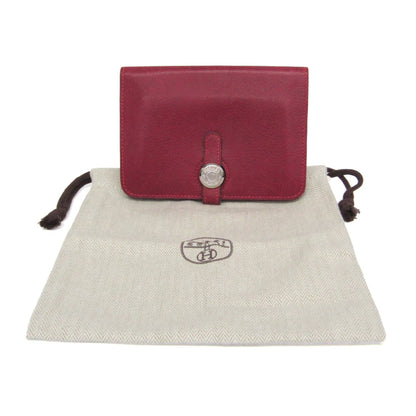Hermes Dogon Compact Leather, Red, Leather, Wallet
