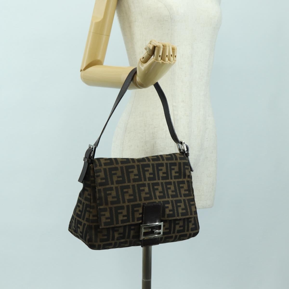 Fendi Mama Forever Zucca Canvas, Brown, Canvas, Handbag