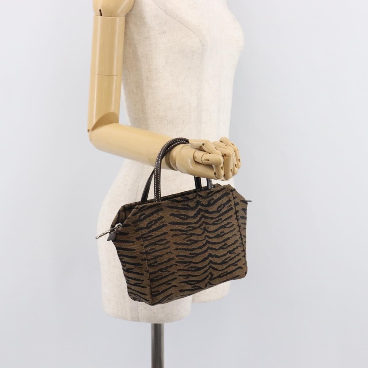 Fendi Handbag canvas, Brown, Canvas, Handbag