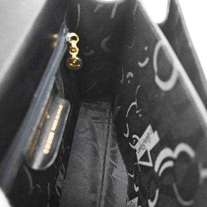 Salvatore Ferragamo Convertible Top Handle Leather, Black, Leather, Handbag