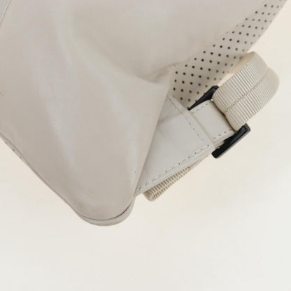 Bottega Veneta Drawstring Perforated Leather, Beige, Leather, Shoulder Bag