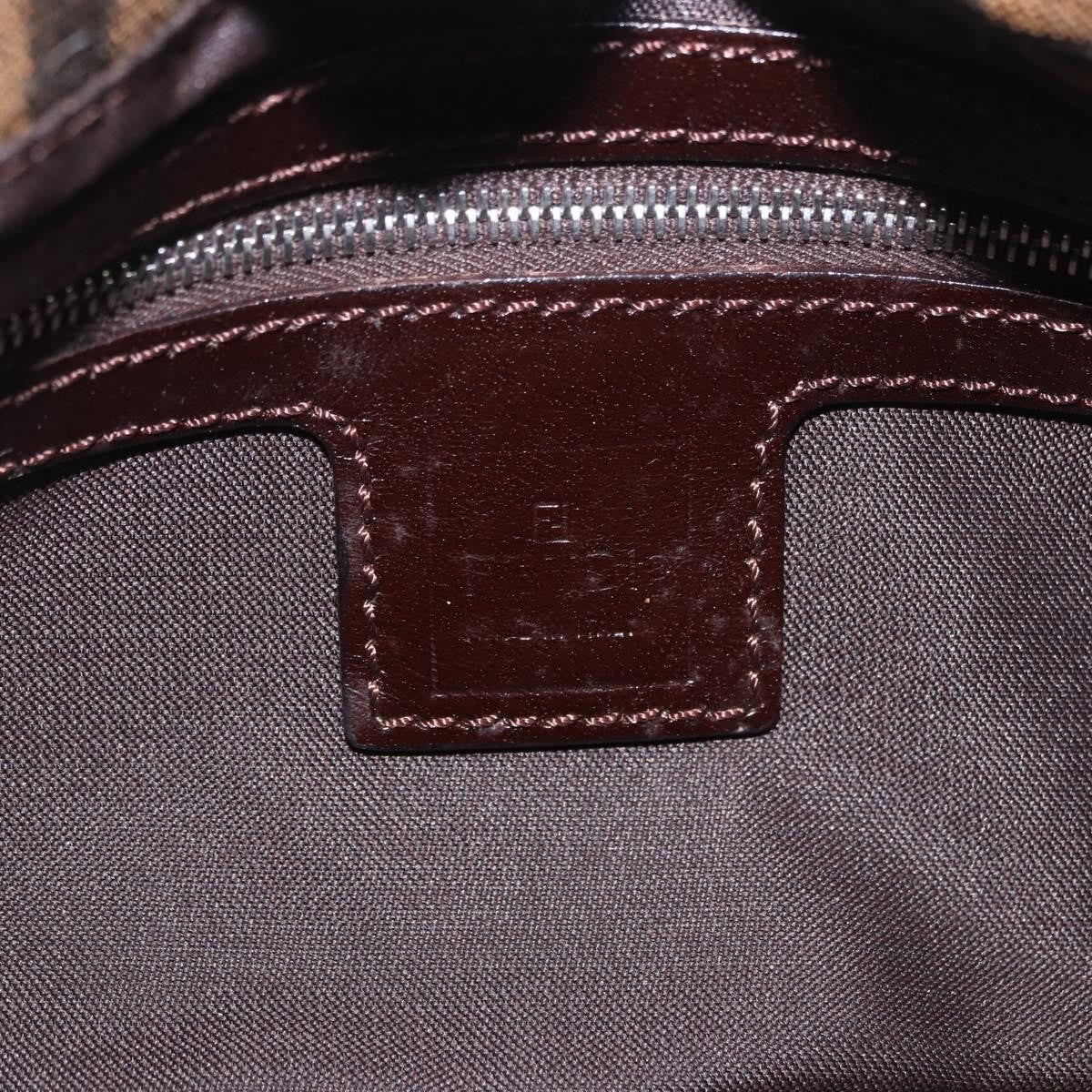 Fendi Baguette Pochette Zucca Canvas, Brown, Canvas, Clutch
