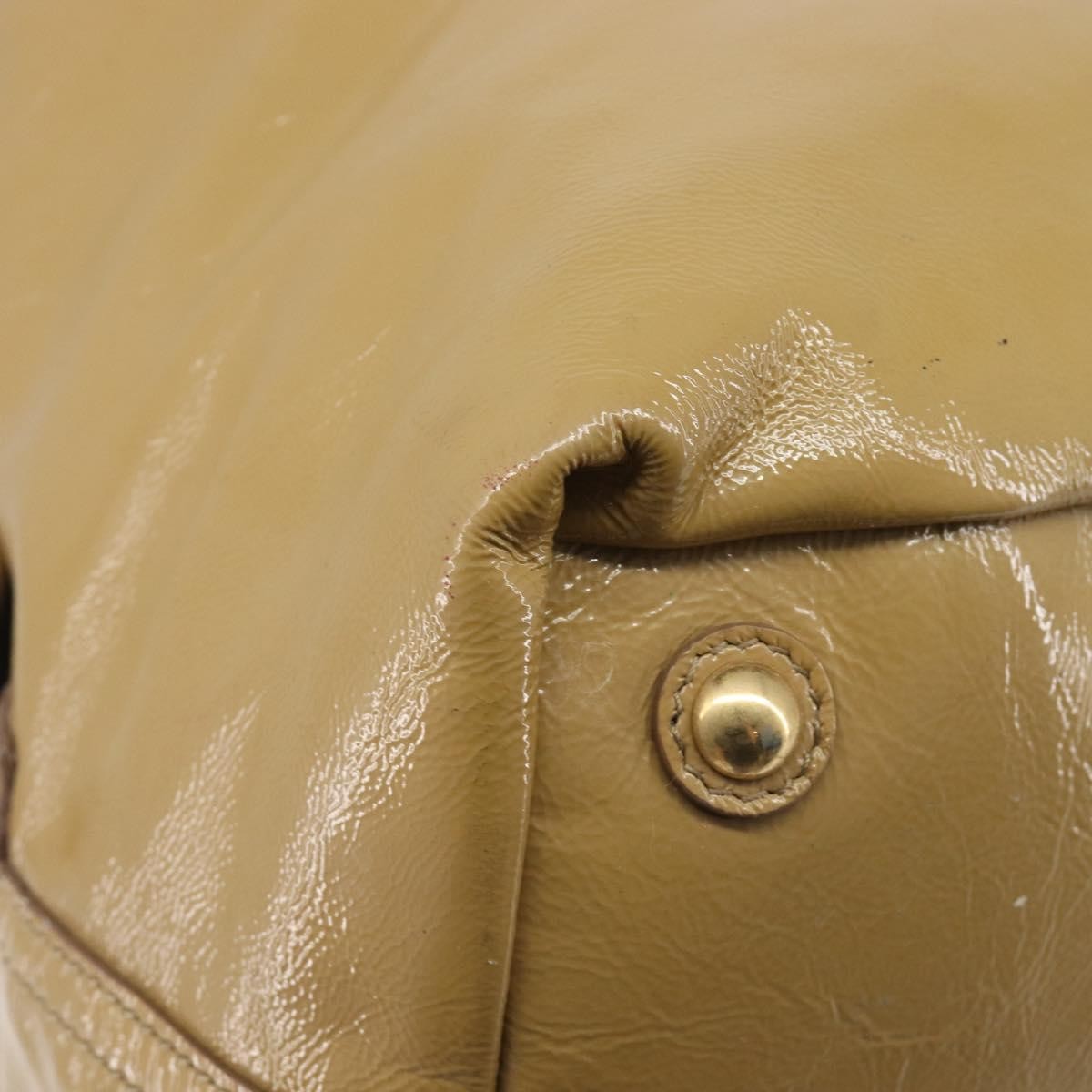 Saint Laurent Easy Y Satchel Patent, Beige, Patent Leather, Handbag