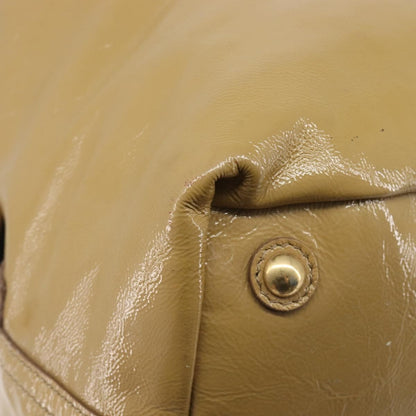 Saint Laurent Easy Y Satchel Patent, Beige, Patent Leather, Handbag