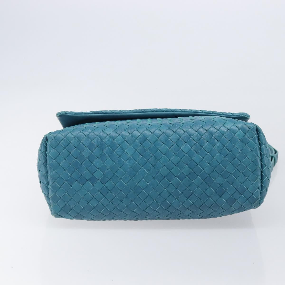 Bottega Veneta Adjustable Flap Intrecciato Nappa, Blue, Leather, Shoulder Bag