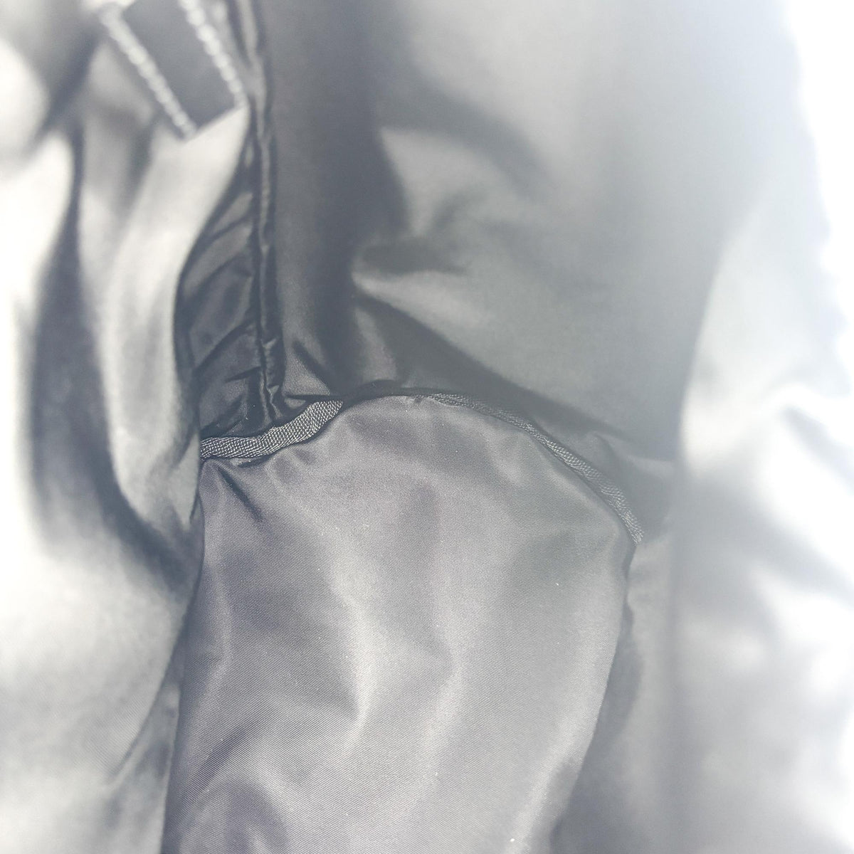 Prada Triangle Zip Sling Re-Nylon with Leather, Black, Nylon, Backpack