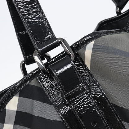 Burberry Nova Check Tote canvas check pattern, Black, Nylon, Handbag