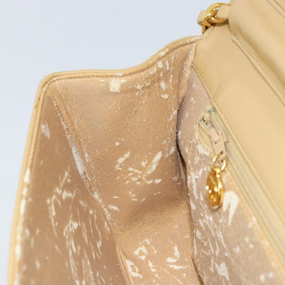 Chanel Vintage Half Moon Flap Bag Quilted lambskin, BEIGE, LEATHER, Shoulder bag