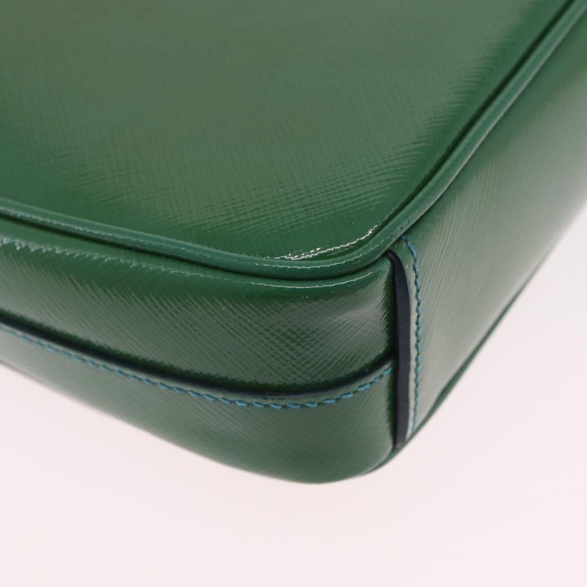 Prada Sound Chain Saffiano Leather, Green, Leather, Shoulder Bag