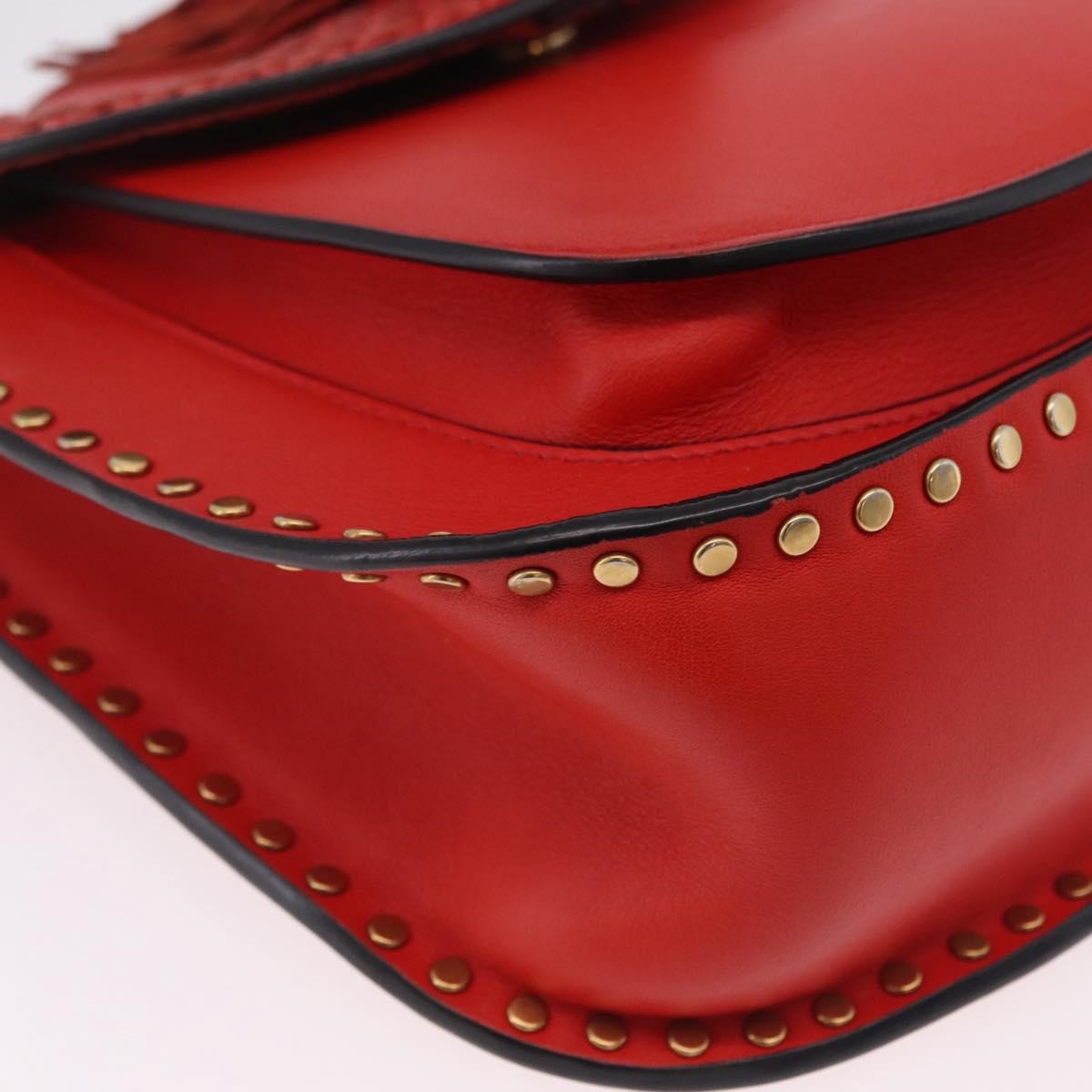 Chloe Hudson Whipstitch Leather, Red, Leather, Handbag