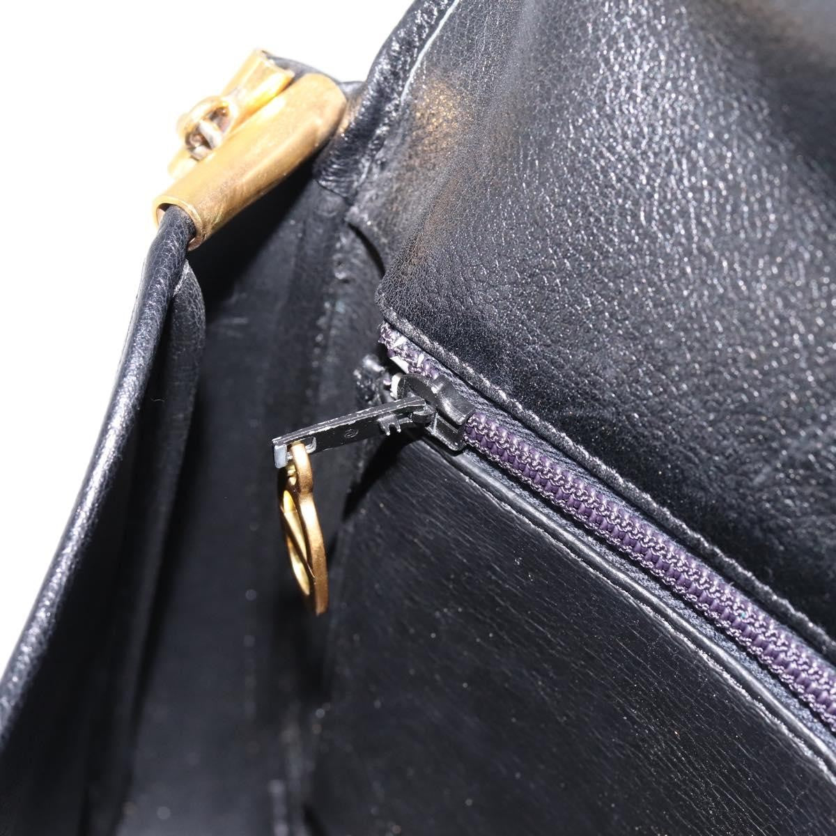 Christian Dior Shoulder Leather, Black, Leather, Shoulder Bag