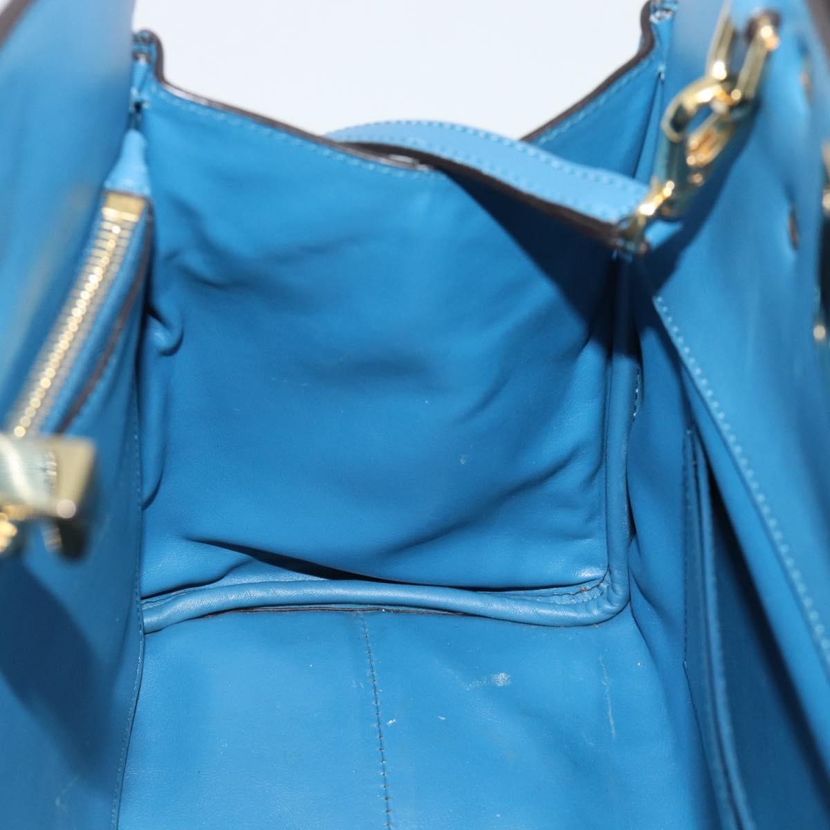 Salvatore Ferragamo Studio Portfolio Leather, Blue, Leather, Briefcase