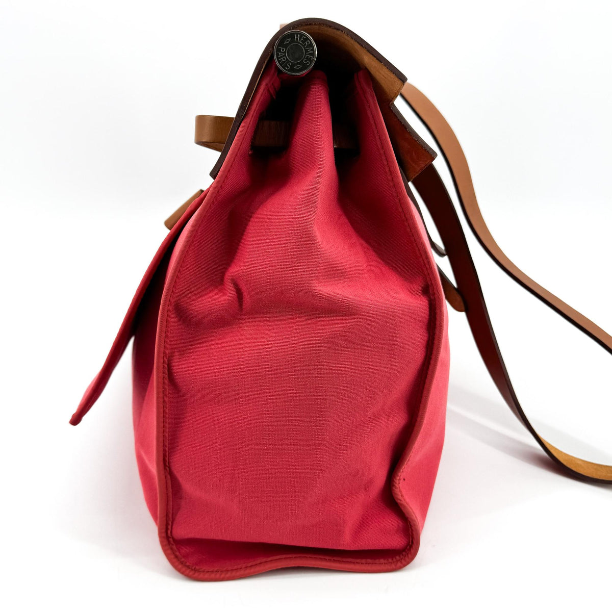 Hermes Herbag Toile and Leather, Pink, Canvas, Handbag
