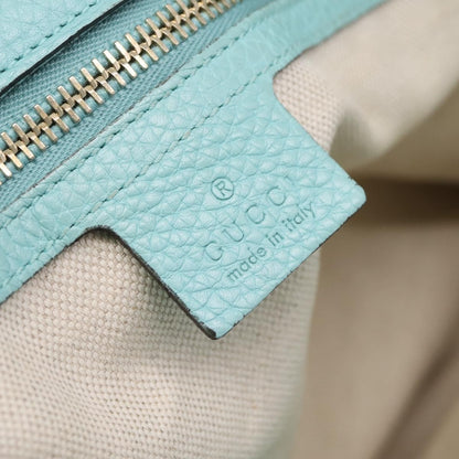 Gucci Bamboo Shopper Leather, Blue, Leather, Tote Bag