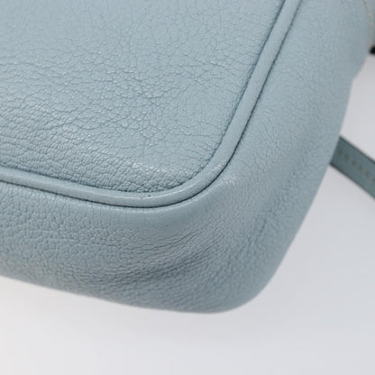Miu Miu Madras Zip Pocket Leather, Blue, Leather, Crossbody Bag