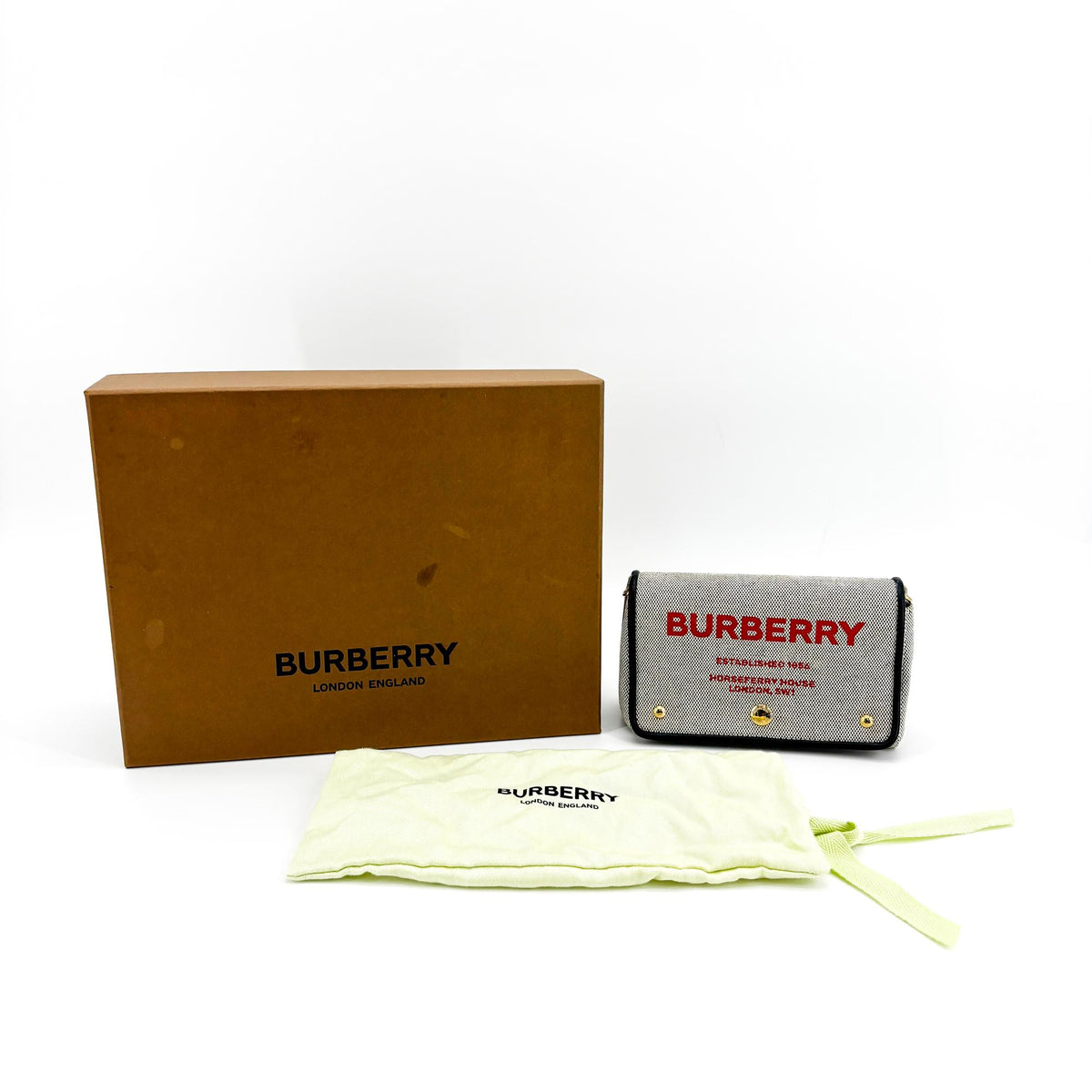 Burberry Note Canvas with Leather, Black, Canvas, Crossbody Bag