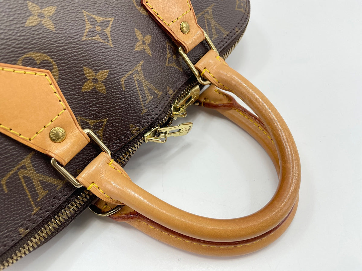 Louis Vuitton Alma Monogram Lace Leather, Brown, Canvas, Handbag