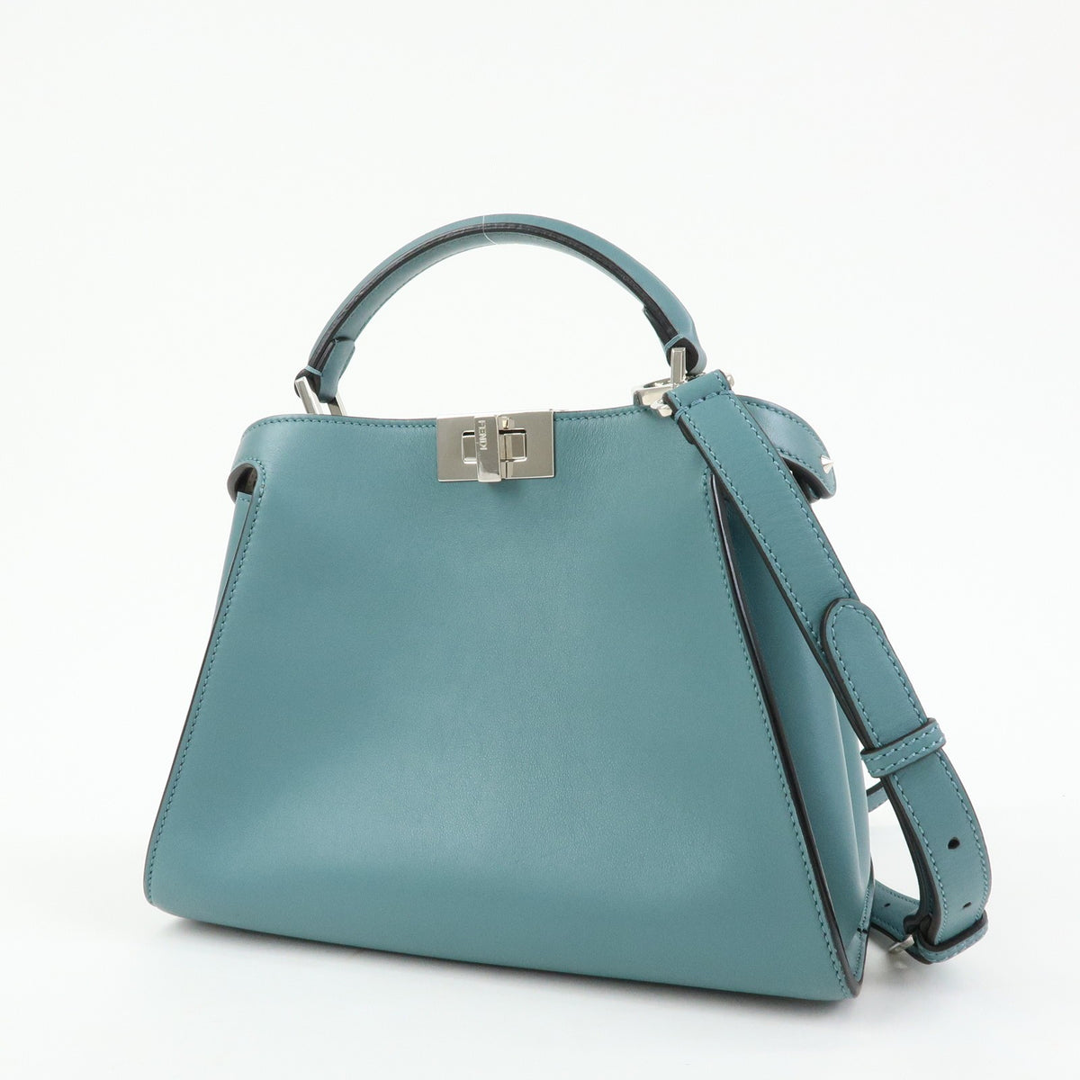 Fendi Peekaboo Essentially Leather, Blue, Leather, Handbag