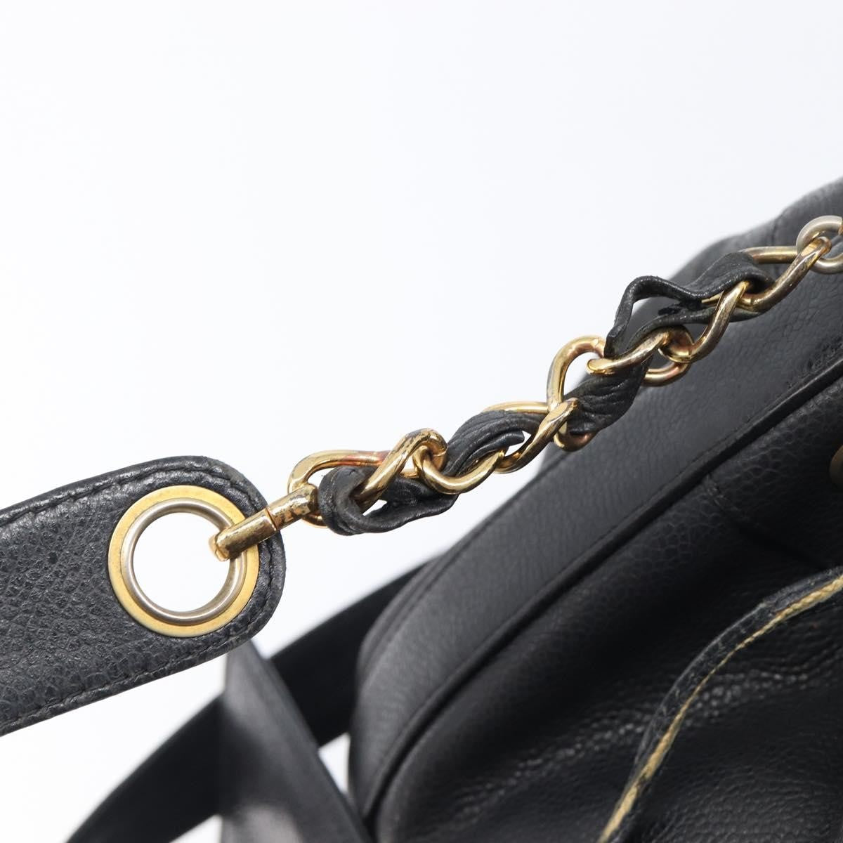 Chanel Vintage CC Drawstring Bucket Caviar, Black, Leather, Handbag