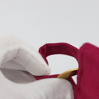 Celine Circle Logo Pouch Nylon, Pink, Nylon, Clutch