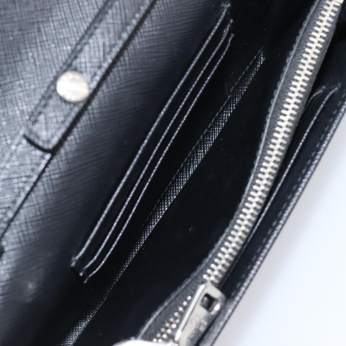 Prada Flap Studded Saffiano Leather, Black, Leather, Crossbody Bag