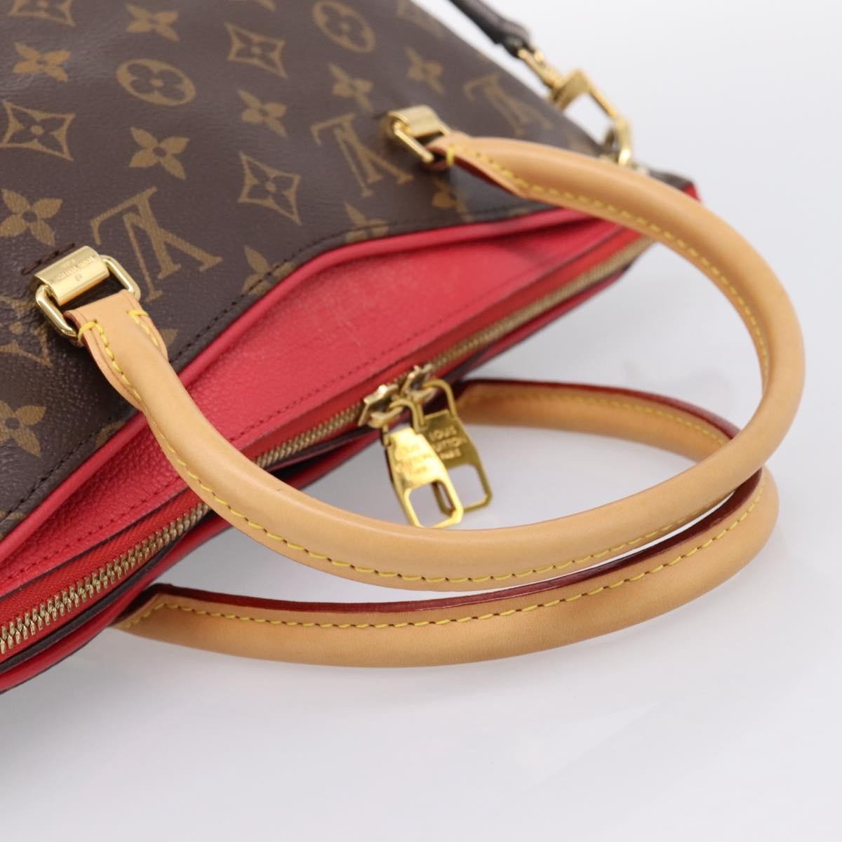 Louis Vuitton Pallas Monogram Canvas with Leather, Brown, Canvas, Tote Bag
