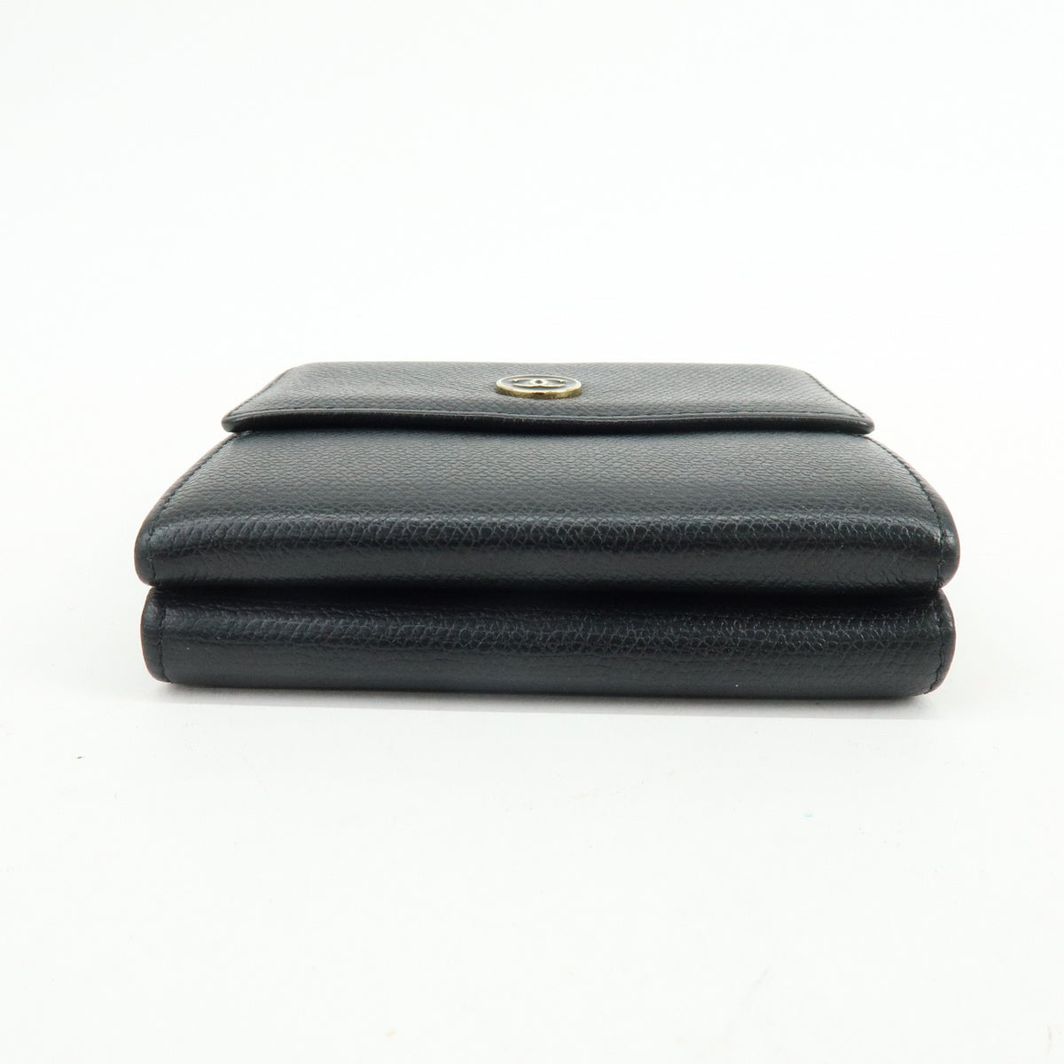 Chanel CC Button Coin Purse Leather, Black, Calfskin, Card Holder