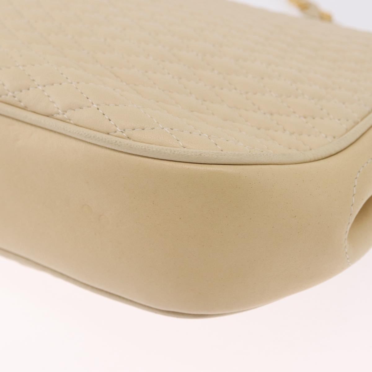 Bally Vintage Chain Quilted Leather, Neutral, Leather, Shoulder Bag