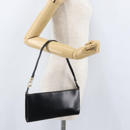 Salvatore Ferragamo Gancini Leather, Black, Leather, Crossbody Bag