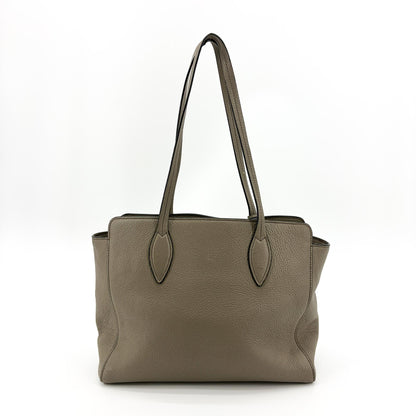 Prada Shoulder Bag Leather, Gray, Calfskin, Shoulder Bag