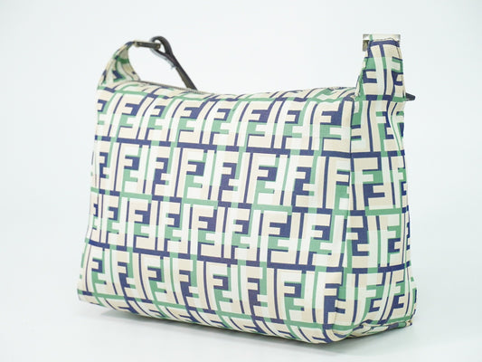 Fendi Mamma Baguette Zucca Jacquard Velvet, Multicolour, Canvas, Shoulder Bag