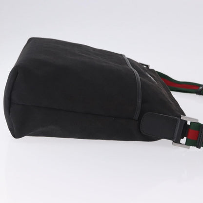 Gucci Front Pocket Web Messenger GG Canvas, Black, Canvas, Crossbody Bag