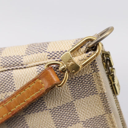 Louis Vuitton Pochette Accessoires Damier, White, Canvas, Clutch