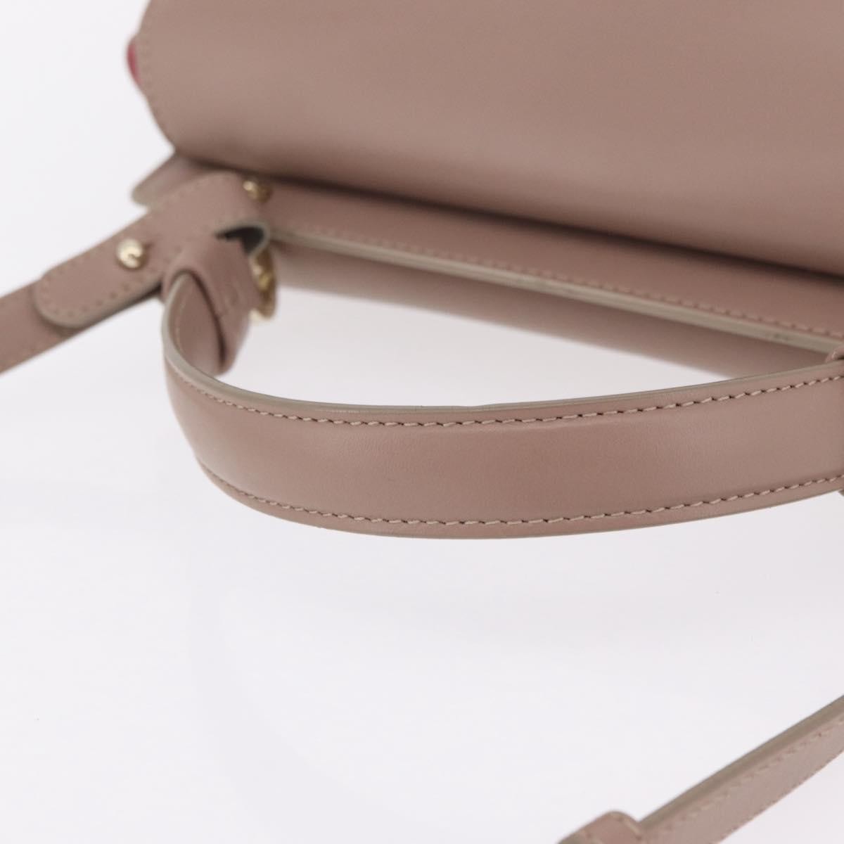 Bvlgari Signature Top Handle Leather, Beige, Leather, Handbag