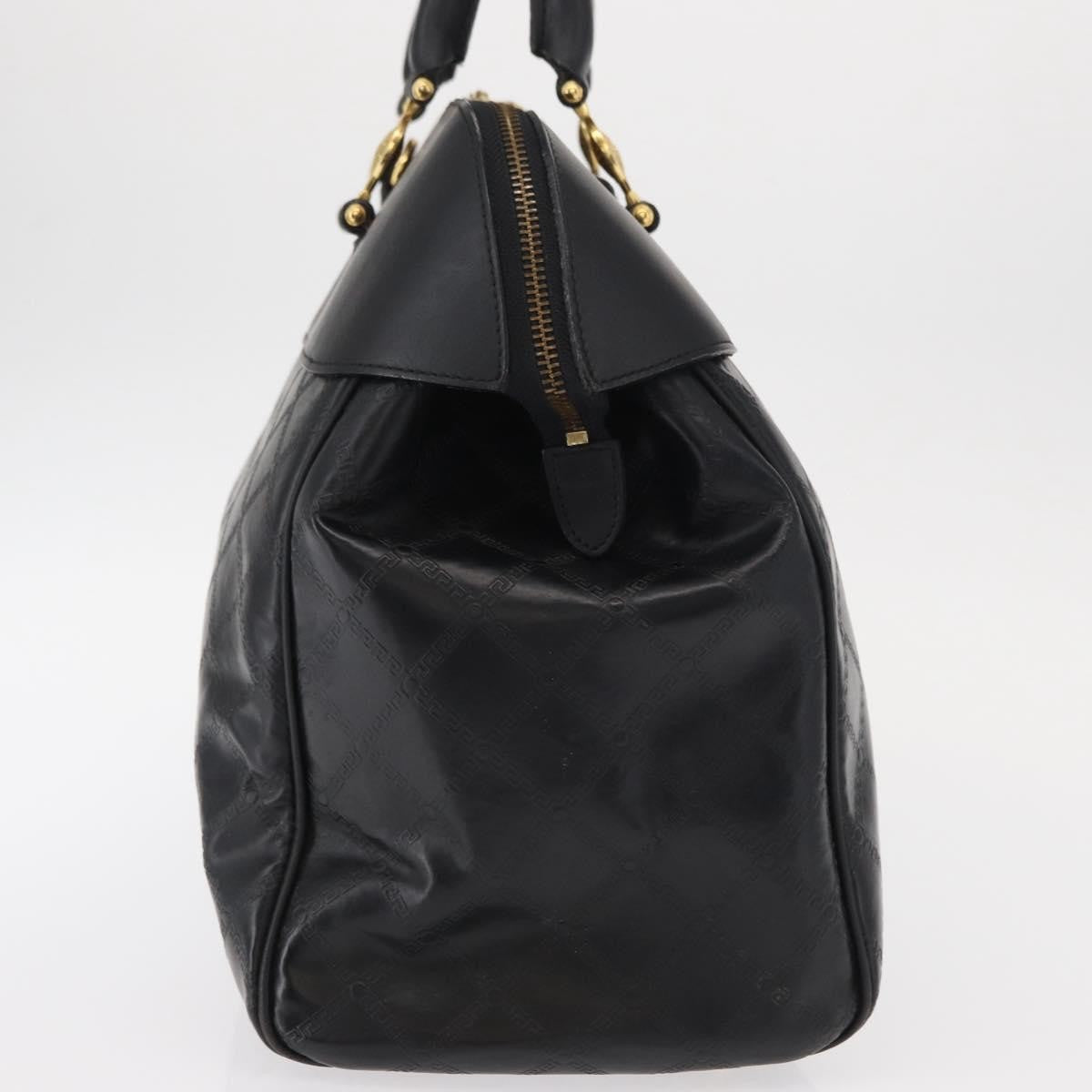 Versace Vintage Sun Duffle Embossed Leather, Yellow, Leather, Handbag