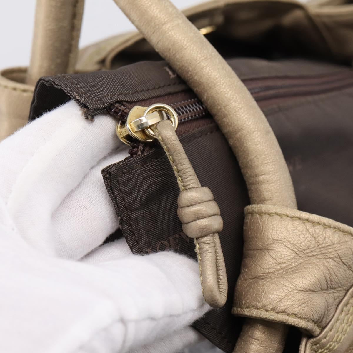 Loewe Aire Leather, Gold, Leather, Shoulder Bag